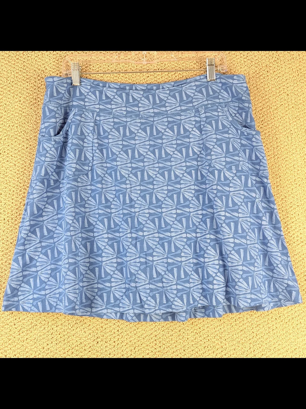 fresh produce Blue Patterned A-Line Skort Atlantic Blue Size XL Stretch